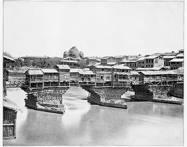 istock Bridge in Srinagar, India in 1880s 592018196