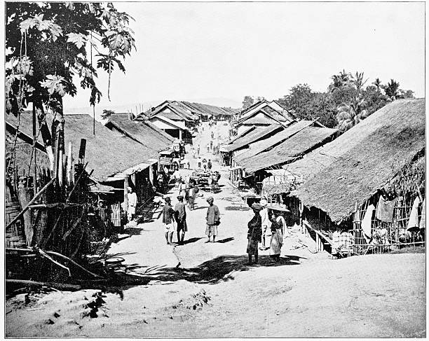 istock Village in Calcutta, India in 1880s 592018714