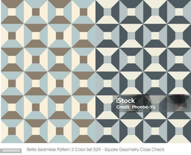 Pattern 2.5 Color Retro Seamless Pattern 2 Color Set529 Square Geometry Cross Check Stock ...