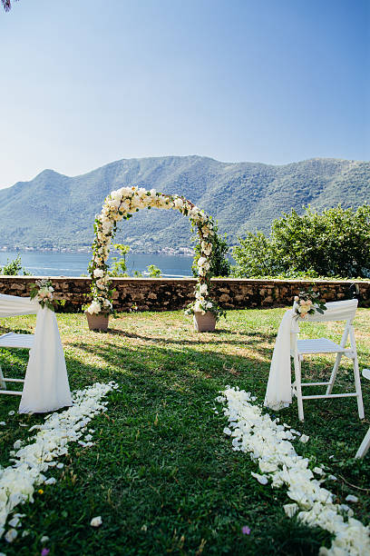 istock destination wedding arch with flower decoration 592021682