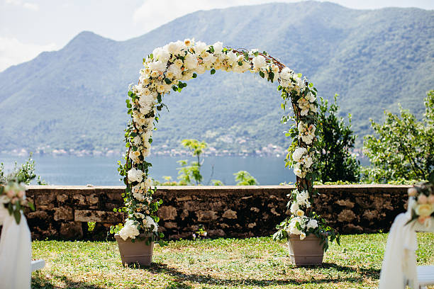 istock destination wedding arch with flower decoration 592021980