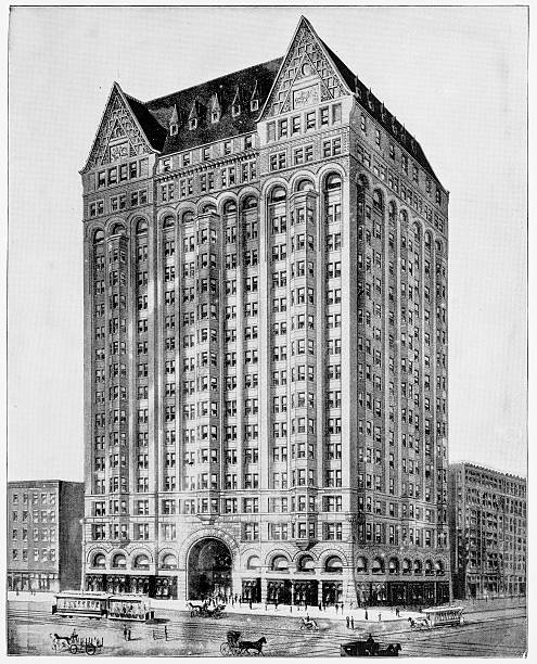 istock Masonic Temple, Chicago, USA in 1880s 592022132