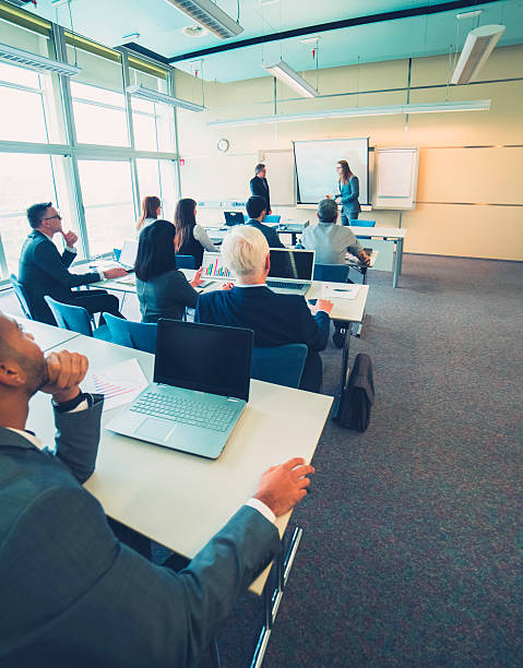 istock Group of business people, seminar, office, education 592022324