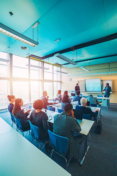 istock Group of business people, seminar, office, education 592022516