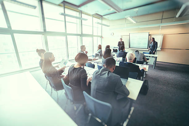istock Group of business people, seminar, office, education 592022664