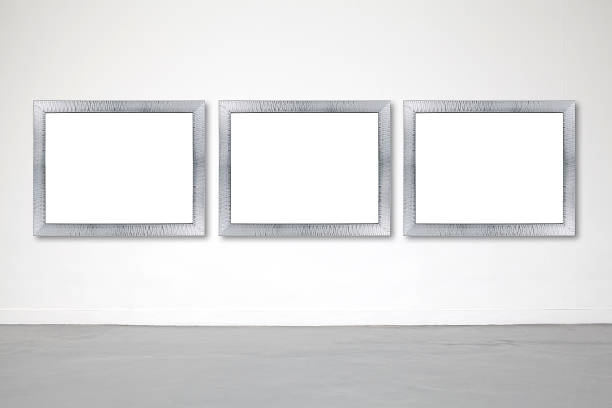 istock Classic frame on white cement wall in showroom and gallery. 592024290