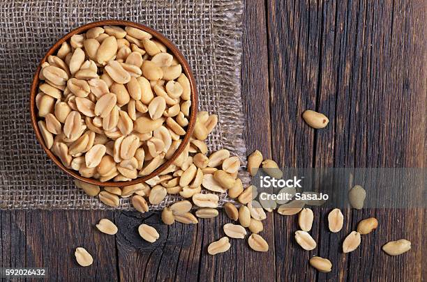Halves Of Roasted Peanuts Stock Photo - Download Image Now - Peanut - Food, Salted, High Angle View
