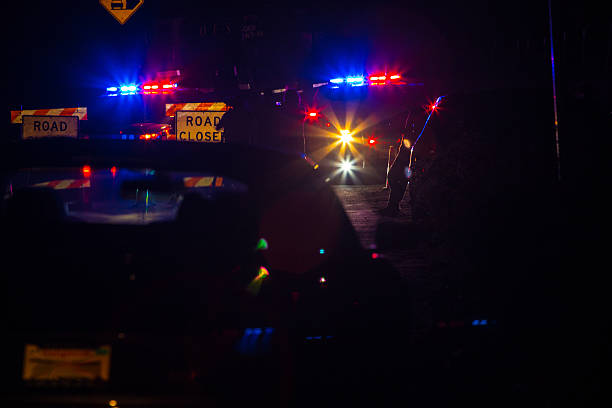 istock Road block at Santa Clarita wildfire 592027214
