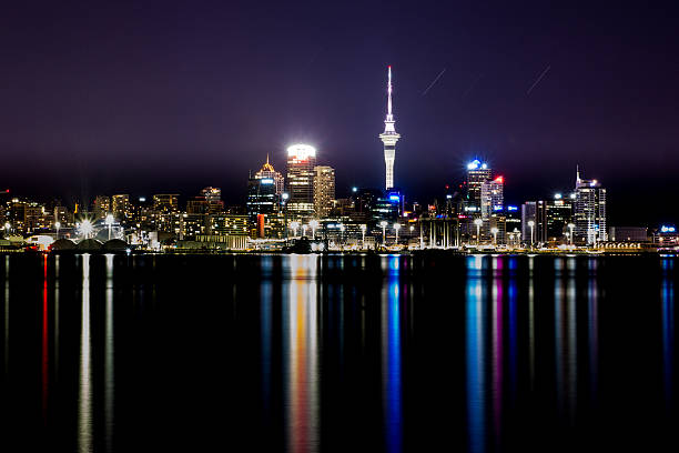 istock Skyline of Auckland at night 592029146