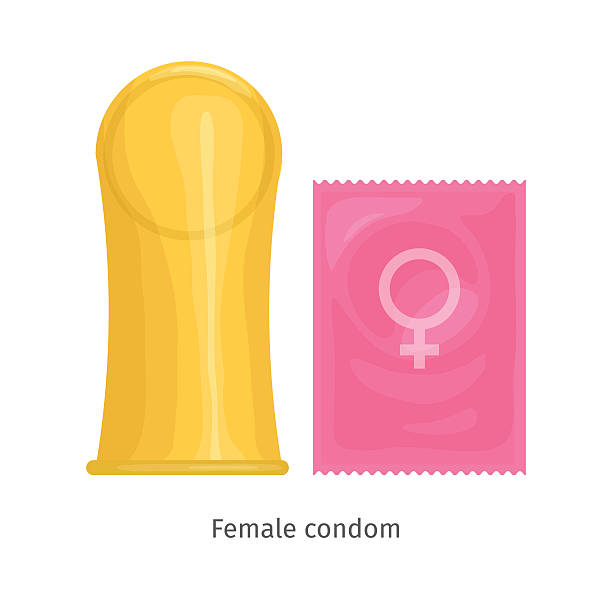 stockillustraties, clipart, cartoons en iconen met contraception method - female condom. - condoom
