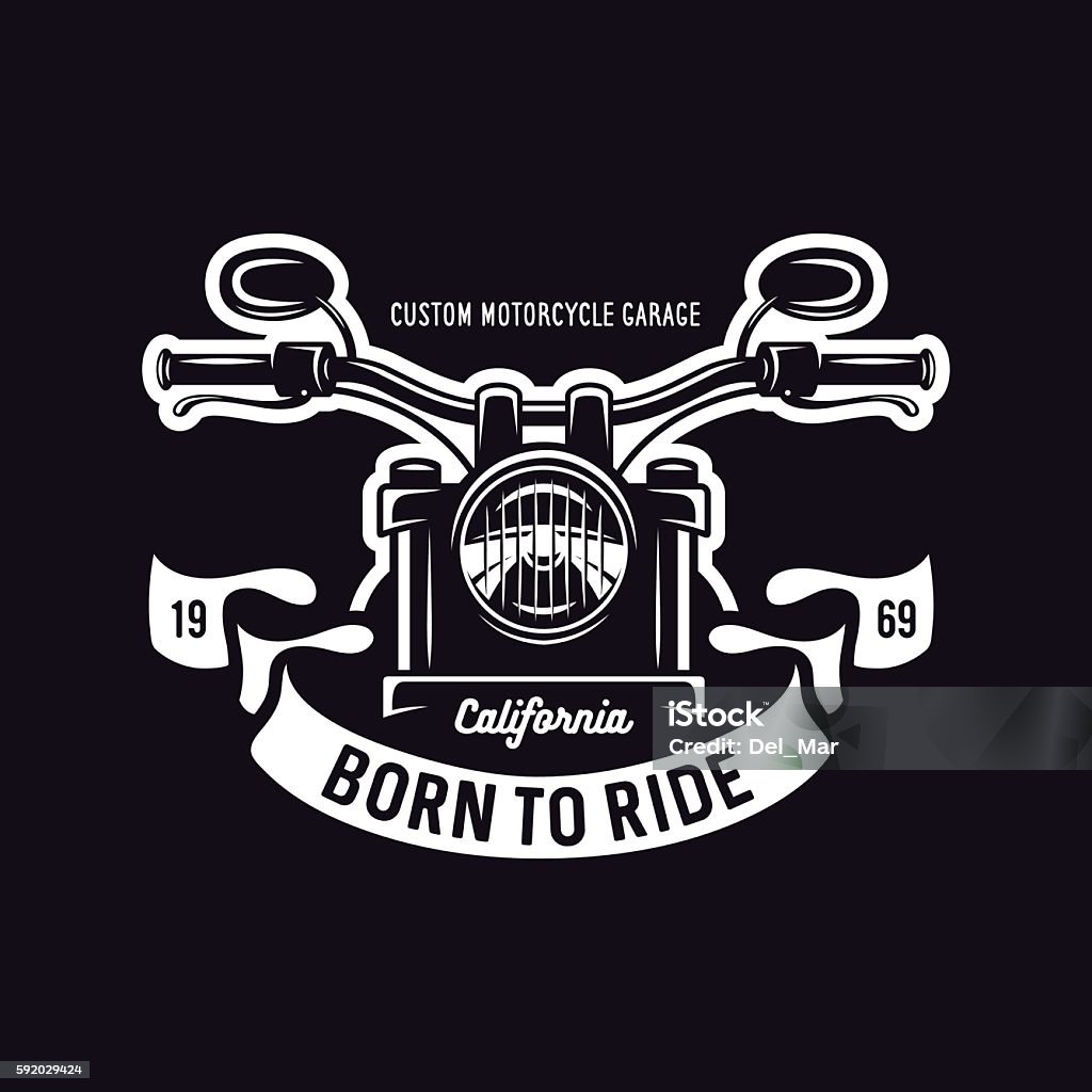 Vintage motorcycle t-shirt graphics. Vector illustration. Vintage motorcycle t-shirt graphics. Born to ride quote. Vector illustration. Motorcycle stock vector