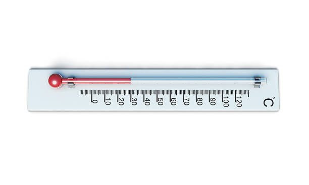 istock Weather thermometer isolated on white background. 3d rendering 592030006