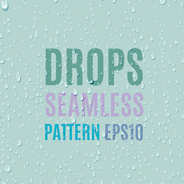 Set of water transparent drops seamless pattern. Set of water transparent drops seamless pattern. Rain drops. Condensed water background. Water drops scattered across the surface. Water drops seamless background. Vector illustration rain patterns stock illustrations