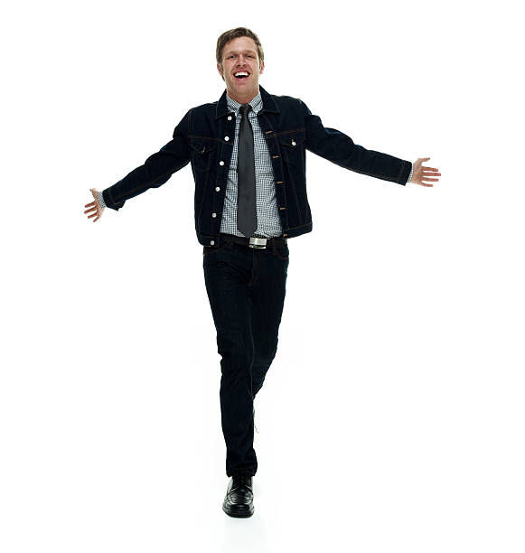 istock Cheerful smart casual man with arms outstretched 592031908