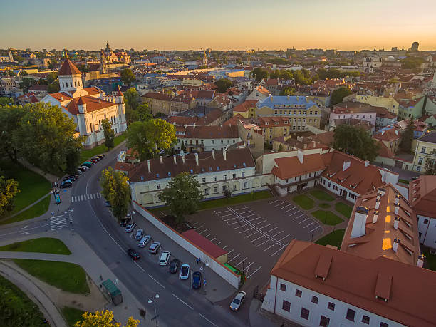 istock AERIAL. Old Town in Vilnius, Lithuania 592032338