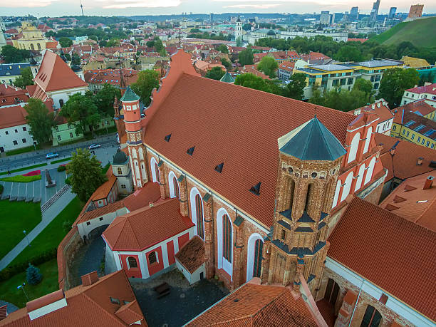 istock AERIAL. Vilnius, Lithuania: St Anne's and Bernadines Churches 592032860