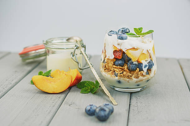 istock On the table a glass with a healthy breakfast 592034422