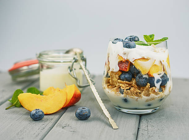 istock On the table a glass with a healthy breakfast 592034446