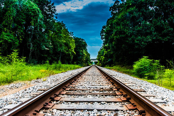 September 11, 2021. Georgia. Train tracks make their way through downtown Greenville. Soon the local trains will make their way across the track and onto their destination.