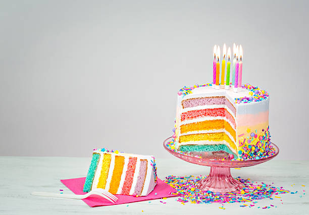 istock Colorful Birthday Cake with Sprinkles 592359490