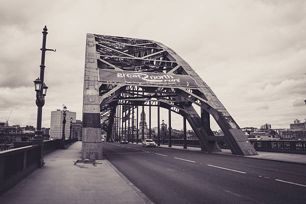 Great North Run sign on Tyne Bridge stock photo