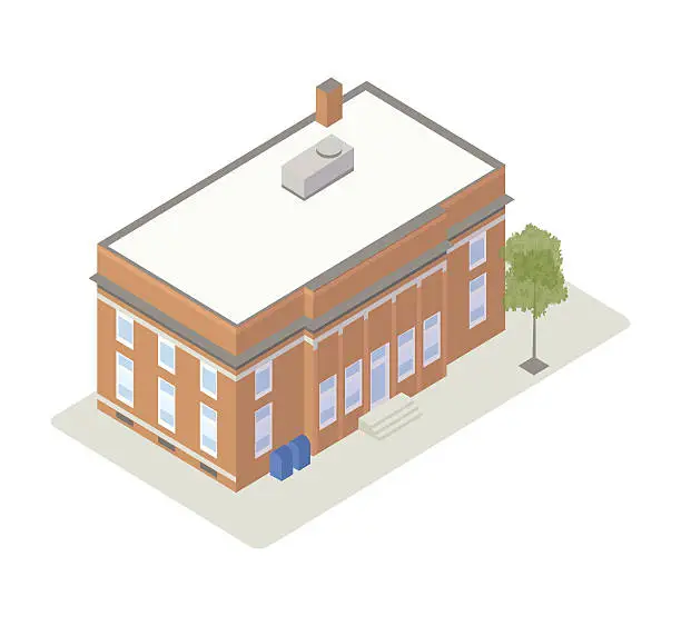 Vector illustration of Post office isometric illustration