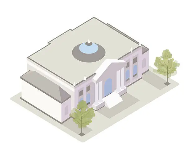 Vector illustration of Classical museum building illustration