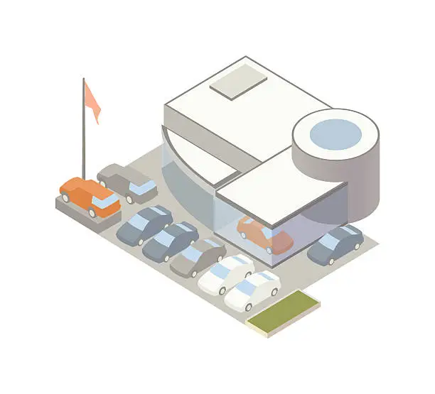 Vector illustration of Auto dealership illustration