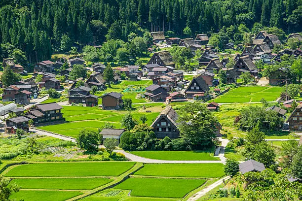 Shirakawa or Shirakawa-go, A Small traditional Historic villages in summer Season, Gifu, Japan