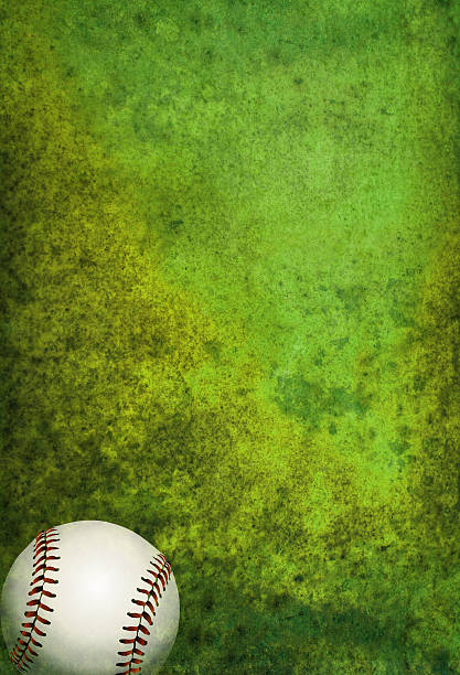 Textured Baseball Field Background with Ball stock photo