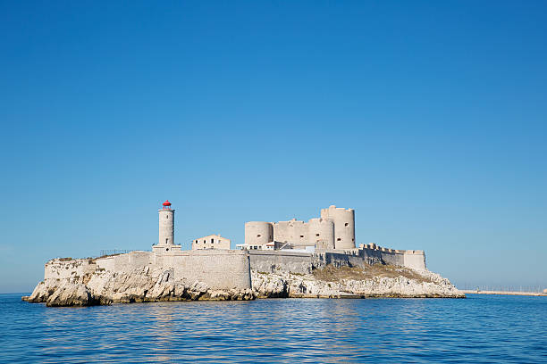 Marseille, France - July 1, 2016: Scenics of the Château d'If. An ancient fortress(later a prison) on the smallest island of Frioul archipelago. Famous place in Marseille,France.
