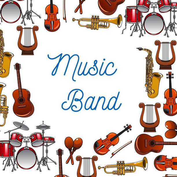 Musical Instruments Poster For Music Design Stock Illustration
