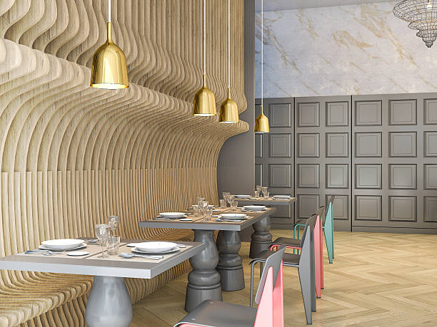 istock 3d rendering dining zone in luxury hotel restaurant 592373918