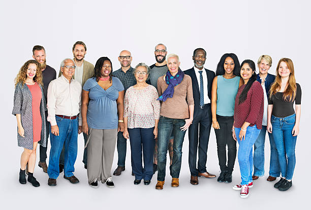 diverse group of people community togetherness concept - business casual ethnic multi ethnic group imagens e fotografias de stock