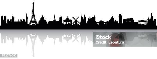 Europe Skyline Stock Illustration - Download Image Now