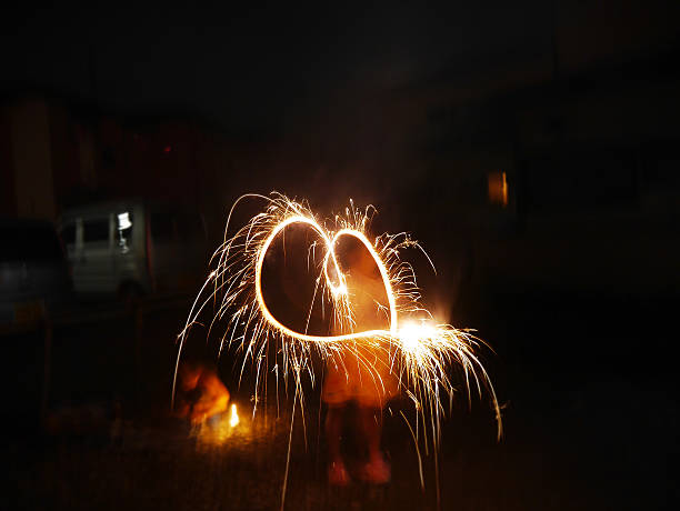 istock Fire to the heart in the fireworks 592376614