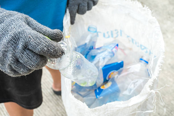 istock Recycling garbage and reusable waste management as old paper gla 592376670