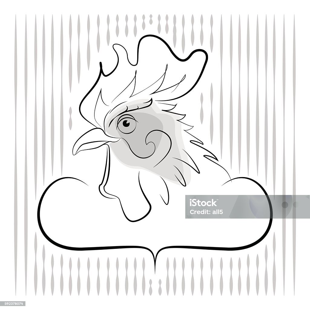 Vector Cockerel Cockerel Vector Black Lines On A White Background Stock Illustration ...