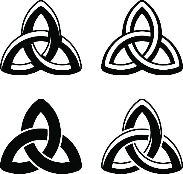 illustrations, cliparts, dessins animés et icônes de nœud celtique symboles blanc noir - knotwork