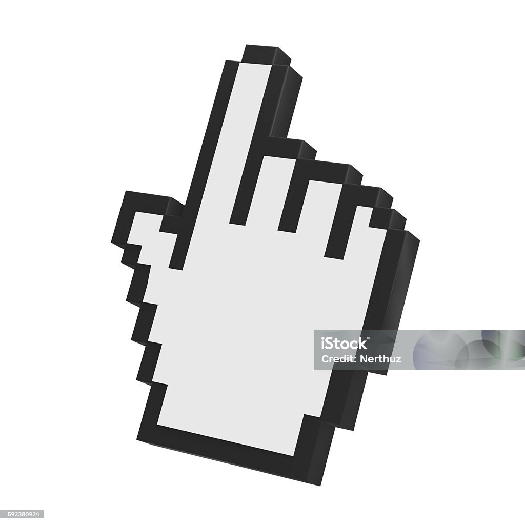 Hand Cursor Isolated Hand Cursor isolated on white background. 3D render Computer Stock Photo