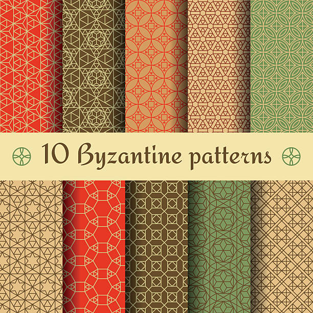 Byzantine seamless patterns set. Vector illustration. Byzantine seamless patterns set. Vector illustration. byzantine stock illustrations