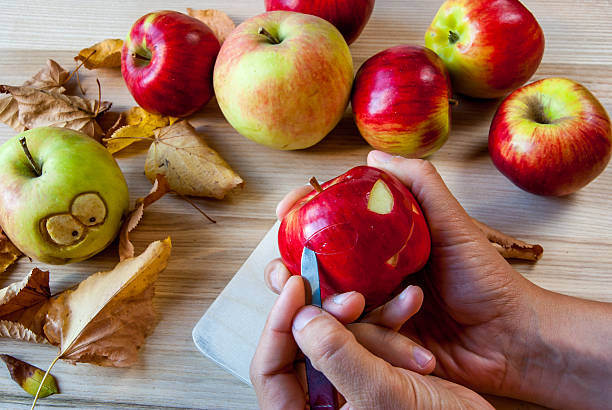 istock Making creepy and funny monsters of apples 592384042
