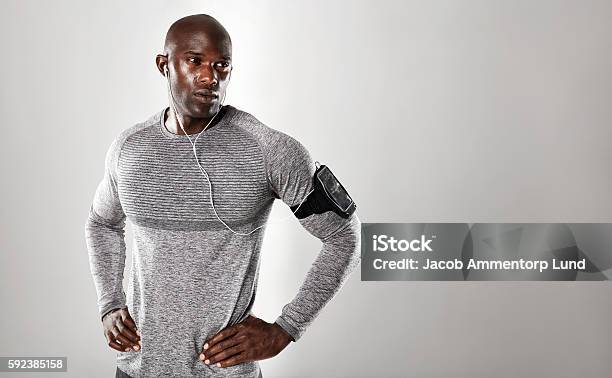 Handsome Young African Man Looking At Copy Space Stock Photo - Download Image Now - Fashion, Exercising, Men