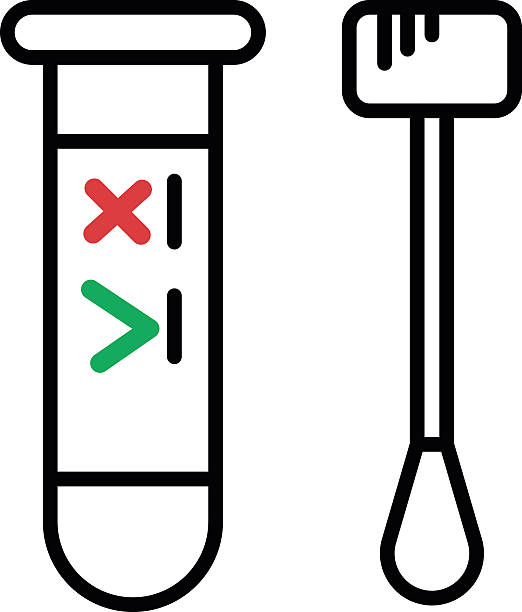 illustrazioni stock, clip art, cartoni animati e icone di tendenza di analisi di prova della provetta - aids test