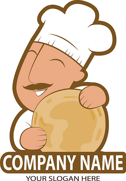 illustrazioni stock, clip art, cartoni animati e icone di tendenza di logo indian chef, cucina indiana illustrazione vettoriale su isolato - piadina