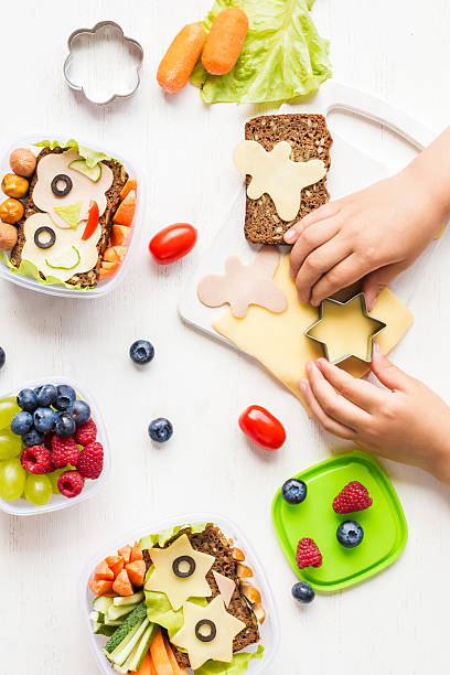 istock School lunch box for kids. Cooking. Top view, flat lay 592386332