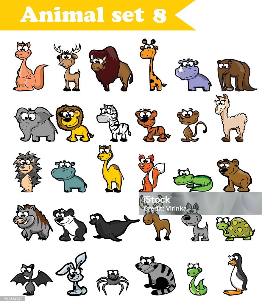 Wild Animals Set Stock Illustration - Download Image Now - Africa, Animal,  Animals In The Wild - iStock