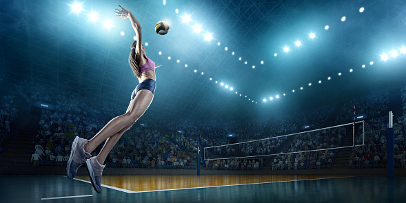 Voleibol: Jugadora femenina en acción photo