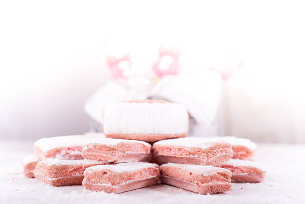 Rheims pink biscuits which are traditionally dunked in Champagne, from the region in France where they are made, on special occasions