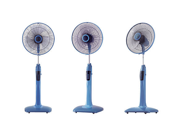 Electric fans Electrical fans standing on the floor, isolated on white background. floor fan stock pictures, royalty-free photos & images